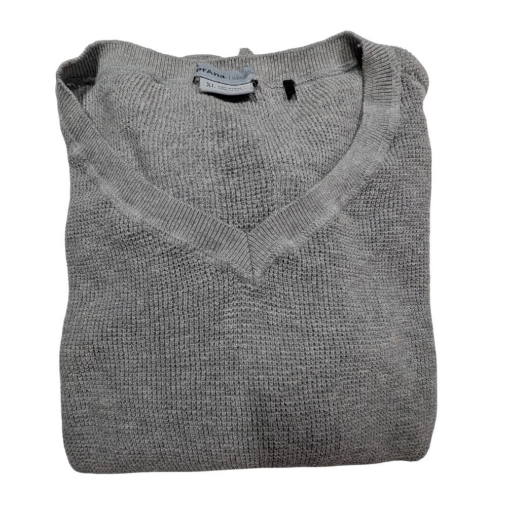 PrAna Sweater Gray V-Neck Relaxed Comfy Neutral XL